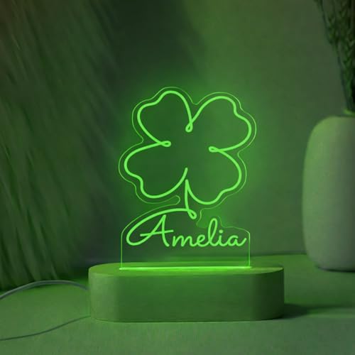 Lámpara de Escritorio LED Verde Personalizada de Acrílico