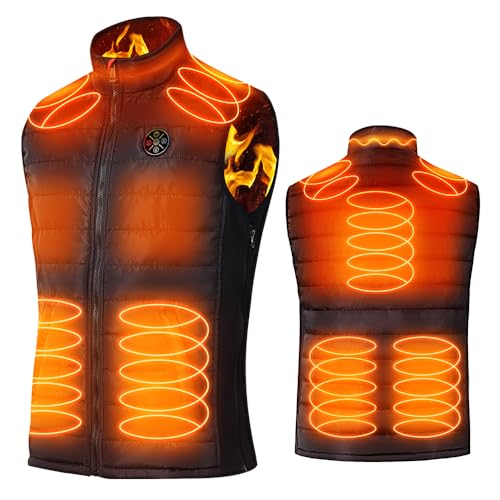 Hoson Electric Heated Vest with 9 Zones for Men & Women - Lightweight Heated Jacket/Sweater for Skating
