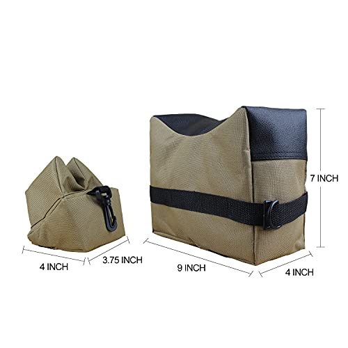 Kosibate Shooting Rest Bags, Shooting Rest Front & Rear Sandbag Stand Holders For Gun Rifles Shooting Hunting (Tan,Unfilled) #TOP6