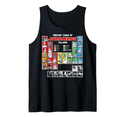 Débardeur Star Wars Periodic Table Of Villains pour homme en coton noir