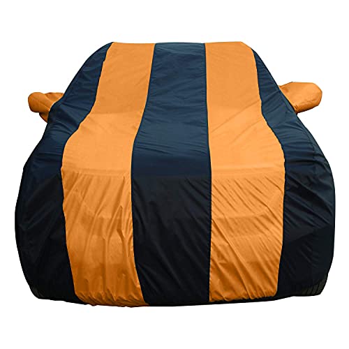 Image of Allextreme MXY5003 Car Body Cover Compatible with Mahindra XUV500 Custom Fit Dustproof UV Heat Resistant Indoor Outdoor Body Protection (Navy Blue & Orange with Mirror)