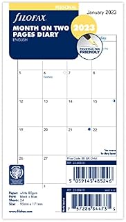 Filofax Personal Month on Two Pages English Block Format 2023 Diary