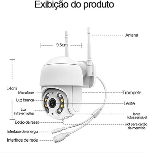 Câmera De Segurança wifi 360 2mp JORTAN ao ar livre wifi ip câmera 1080p h.265 sem fio 5x zoom digit