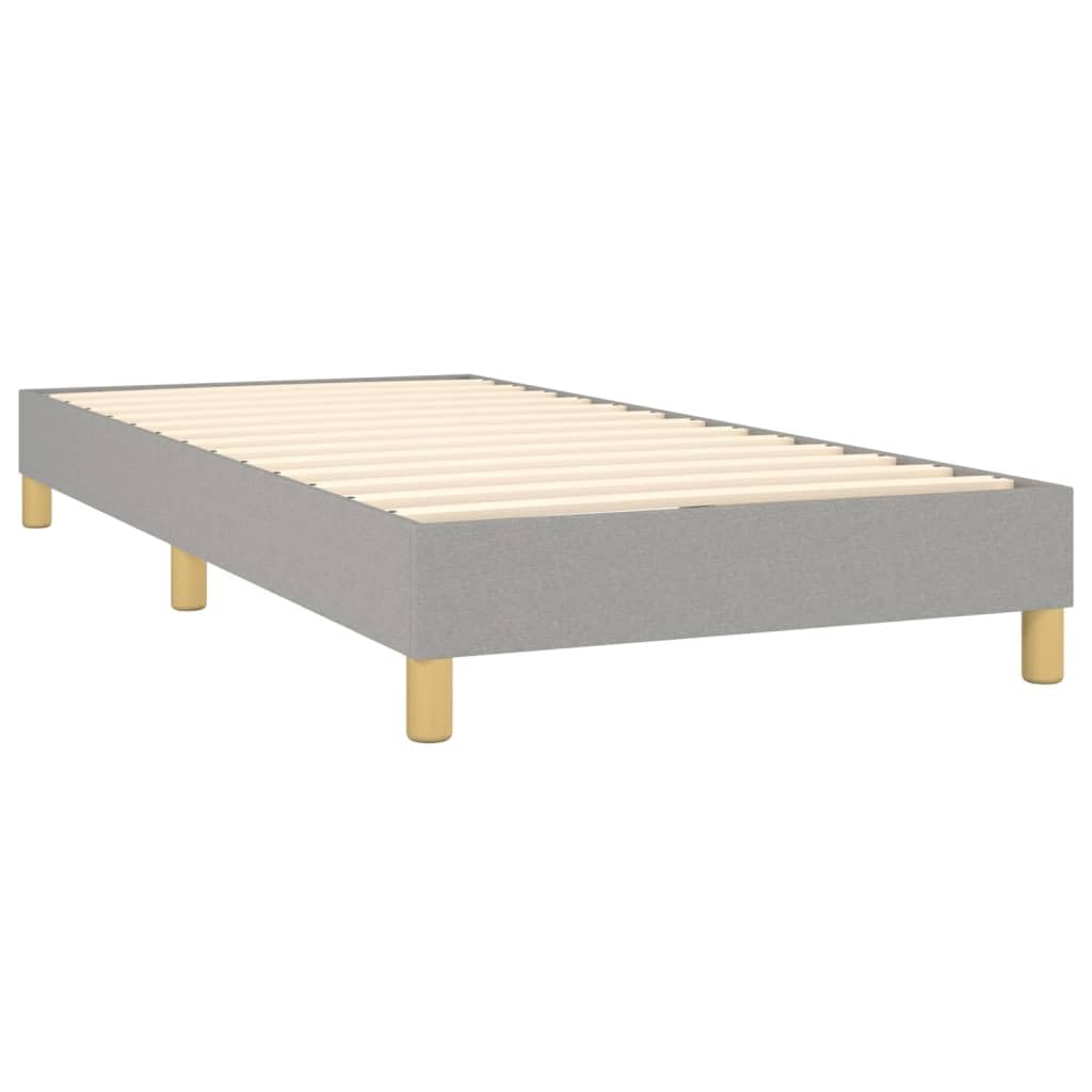 Oddychająca tkanina Regulowany zagłówek Szary 80x200 cm | Łóżko kontynentalne z materacem 80x200 cm, jasnoszare, tkanina, ze sprężynami kieszeniowymi i regulowanym zagłówkiem, średnio