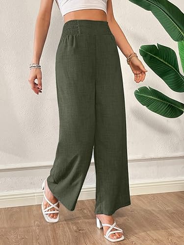 Image of Vogaan Trousers for Women | Women's Loose Fit Trousers | Women's High-Waisted Wide Leg Pant | Women Trousers Pants | Korean Trousers for Holiday