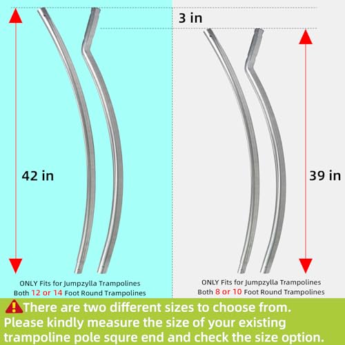 Image of Trampoline Poles Replacement for Skywalker Or Jumpzylla,Galvanized Trampoline Enclosure Pole for Skywalker or Jumpzylla,Replace Parts#4201 4202 4135 OR for Jumpzylla 8ft 10ft&12ft 14ft