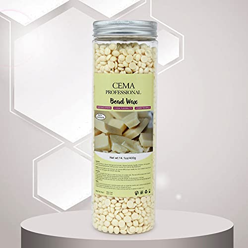 Image of CEMA Professional White Chocolate Bead Wax, 400g, High Flexibility, Stripless (400 Grams, White Chocolate)