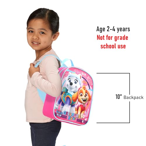 Paw Patrol Mini Backpack for Girls - Bundle with 10" Small Backpack Featuring Skye and Everest Plus Stickers, Water Bottle, More | Paw Patrol Travel Bag Set for Kids4