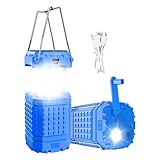 Solar-Campinglampe, zum Aufhängen mit einer Kurbel, LED-wiederaufladbar über USB und Solarlampe für den Außenbereich, für Wandern, Angeln, , Garten, Hof, Terrasse, Camping