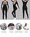 QZSH Sauna Jumpsuit for Women Sweat Suit Full Body Slimming Top and Pants Heat Trapping Shapewear Waist Trainer Tights,Adjustable Waist Belt,Breathable Armpit and Crotch(BH70015-01-L)