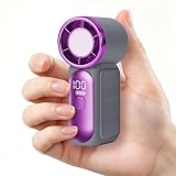 AUAUY Portátil Mano Plegable, con 6 Velocidades, con Pantalla LED, Gris
