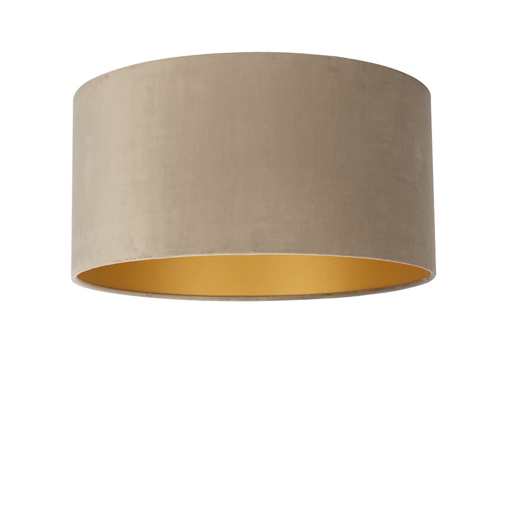 Uniqq Paralume in velluto tortora, Ø 50 cm-25 cm di altezza