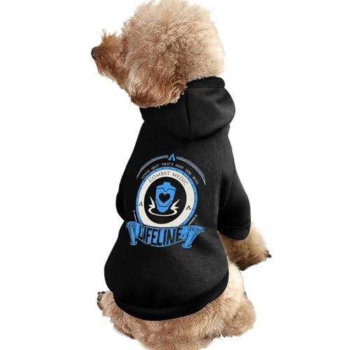 ペット服 犬服 秋冬 フード付パーカー APEX LEGENDS エーペックスレジェンズ ライフライン 犬用コート ペット衣類 防寒 暖かい 柔らかい 抜け毛防止 着脱簡単 小型犬 中型犬 お散歩 お出かけ 2XL