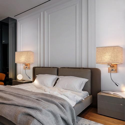 Aplique de pared giratorio 360° E27 interior con pantalla beige suave 4