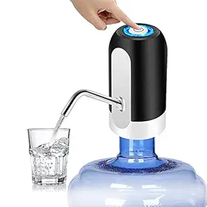 Black Olive's Stainless Steel Water Bottle Pump Automatic Drinking Portable Electric Universal Dispenser (5 Gallon, Black/White) (Water Dispenser)