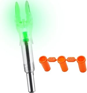 Ellen Archery 6PCS New X Lighted Nock Universal LED S Nock Fit Arrows .204 .233 .244 .246 Inside Diameter Automatically Bowstring Screwdriver Included (Green)