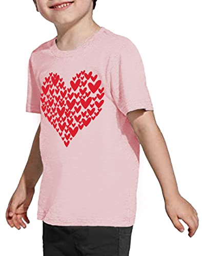 Image of LAZYCHILD Kids Valentine Shirt Girls Valentines Day Shirts Heart Graphic Long Sleeve Striped Tee Tops 5-14 Years