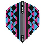 RED DRAGON Hardcore Radical Rosa, blau und schwarz geometrisch Dart-Flüge - 4 Sätze pro Packung (insgesamt 12 Dart-Flüge)