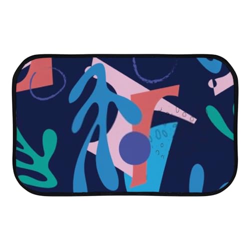 Nuansexi Bathroom Rugs Abstract Shape Elements Floor Mats Non Slip Bathmat Doormat Tub Mat Coral Velvet Absorbent Entrance Carpet Mats Machine Washable Bedroom Decor
