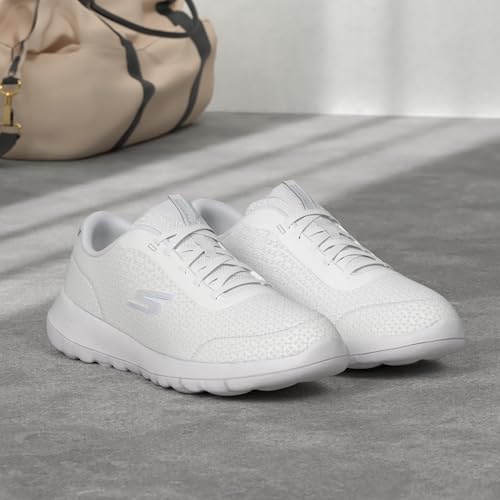 Image of Skechers Women's Go Walk Joy Ecstatic Sneaker | Air-Cooled Goga Mat Insole, 5GEN Cushioned Midsole, Machine Washable, Vegan, Elastic Bungee Laces