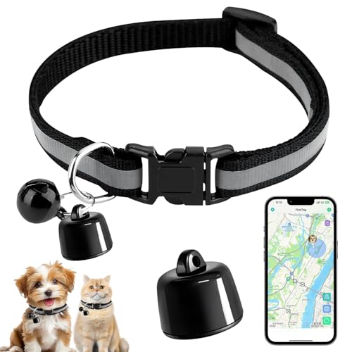 COLEESON Traceur GPS Chat et Chien, Collier GPS Chat Compatible iOS et Android, Traceur GPS sans Abonnement ni Carte SIM, Tracker Étanche pour Animaux, Clés,...