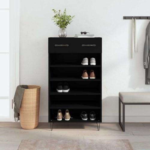 Zapatero de madera para ahorrar espacio en pasillos con almacenamiento vertical 3