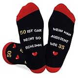 Coopyin Geschenke zum 50 Geburtstag Frau, Geschenke für Männer zum 50, Geschenkideen 50. Weihnachtsgeschenke Geburtstagsgeschenk Accessoires Lustige Socken für Freunde Familie Kollegen