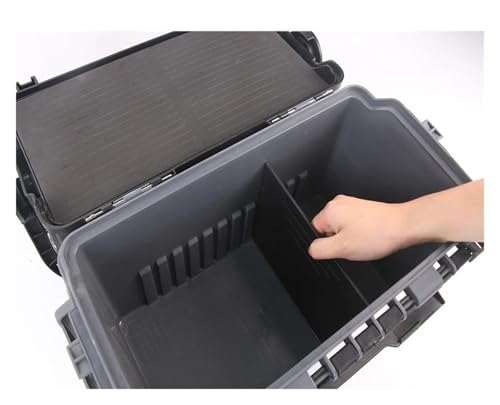 Boîte de matériel pêche multifonctionnelle grise en taille L avec compartiments modulables - 6
