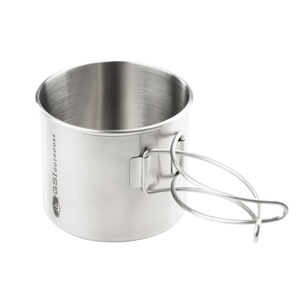 Stainless Steel with Folding Handle Mug 500 ml