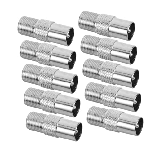 UTHCLO 10pcs Male to Female Type Coax Cable Adapters with Imperial Threaded Connectors for Stable Signal Transmission Construction for Cable Tv Satellite and Antenna Systems