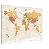 Carte du monde à épingler & carte voyage - Parfaite pour suivre vos aventures : épinglez vos destinations sur cette mappemonde voyage et transformez-la en véritable map monde personnelle.