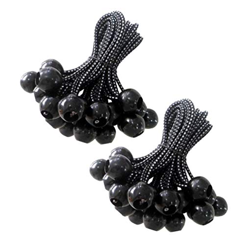 Pacote com 20 cordões elásticos para bolas Scicalife, corda elástica preta, corda fixa para tenda, a