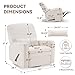 Tbfit Nursery Rocking Chair,360°Swivel Recliner Chair with Lumbar Support for Bedroom, Comfy Upholstered Armchair with Pillows & Footrest for Living Room & Baby Room