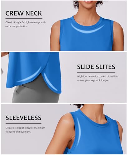 Image of PINSPARK Workout Tank Tops Woman Ice Silk UPF 50+ Athletic Yoga Shirts
