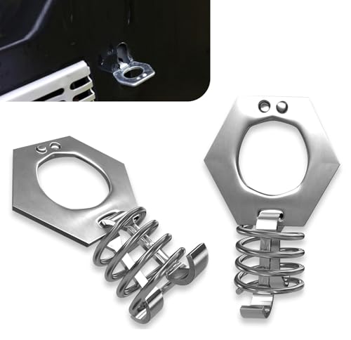 Image of Shakas Pack-2 RV Water Heater Cam Lock, 0.9 inch Spring + 0.6 inch Thumb Ring Stainless Steel Rust-Proof Torque Lock, Water Heater Cover Latch Fastener Accessories, Universal for Most RV Campers (Silver)