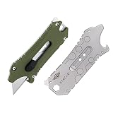 OKNIFE Otacle Cutter Rétractable Multifonctionnel Cutter de Poche,Ouvre-Boîte Couteau de Rasoir, Outil Multifonctionnel avec Coupe-ceinture, Décapsuleur, Clé Hexagonale et Tournevis à Fente de 6,35 mm