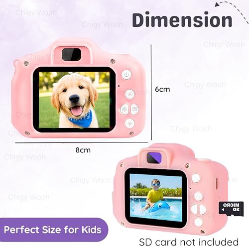 Image of Digital Camera for Kids | 2-Inch Screen with 1080P Video Recording | Preloaded Mini Games, Rechargeable Fun Learning Toy for Boys and Girls | for Kids | Pink
