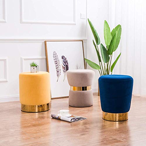 Tabouret Rond Gris Clair Idéal pour Maquillage et Salon Chaleureux