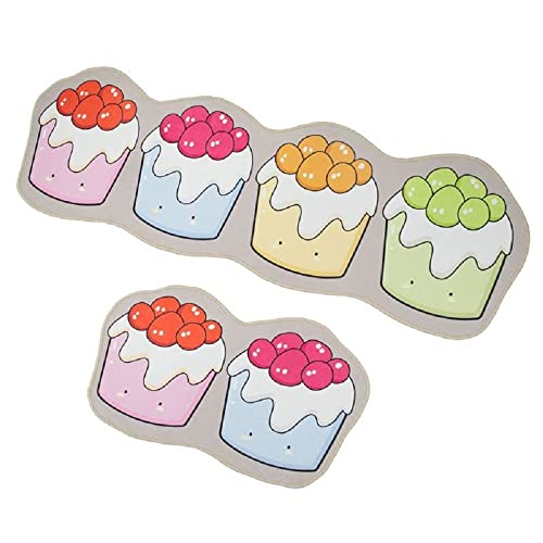 Image of Home Cloud Rubber 6mm Fruit Printed Thick Anti Slip, Washable, Big Size, Printed, Designer Folding Kitchen Mat for Floor Home Bedroom - , Standard Size (41 x 122 cm 41 x 61 cm)