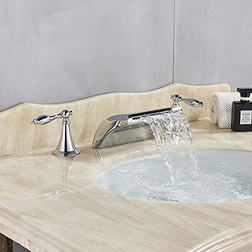 Robinet de lavabo cascade pour salle de bain moderne à trois trous