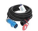 Hochwertiges CEE-Adapterleitung mit Qualitätsstecker von der Firma Mennekes und Schuko Kupplung von PCE