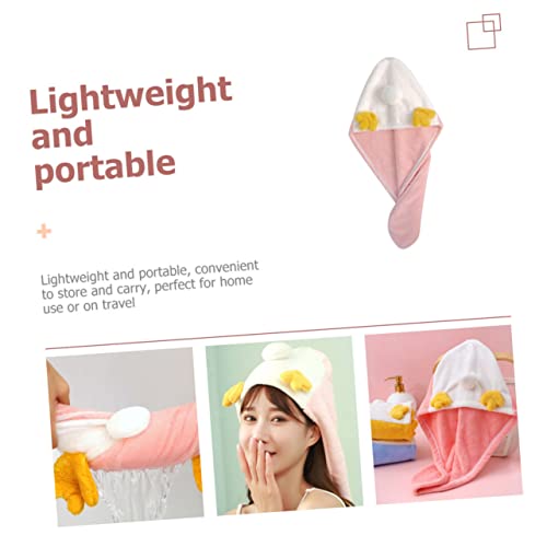 TIDTALEO Chapéu De Cabelo Seco De Lã Coral Chapéu De Secagem Rápida Chapéus De Meninas Touca De Banh