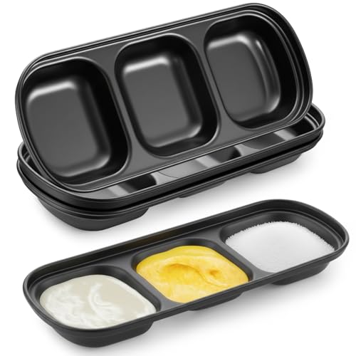 Image of 4 Pcs Esthetician Bowls Face Mask Tray Esthetician Supplies Stainless Steel Compartment Serving Tray Women Skincare Products Facial Bowl for Spa Salon Aesthetician Beauty, Nail Art (Black,Medium)