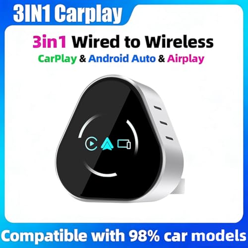 Adaptador inalámbrico CarPlay y Android Auto con conexión automática Bluetooth 5.2 5