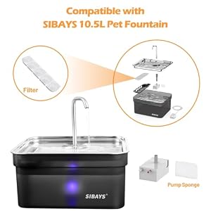 8 Pack Replacement Filters and 8 Pack Pump Filters for SIBAYS 355oz/2.8Gal/10.5L Large Dog Water Fountain, Made of Coconut Shell Activated Carbon and PP Cotton, Food Grade Water Fountain Filters 8 Pack Replacement Filters and 8 Pack Pump Filters for SIBAYS 355oz/2.8Gal/10.5L Large Dog Water Fountain, Made of Coconut Shell Activated Carbon and PP Cotton, Food Grade Water Fountain Filters