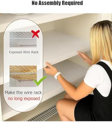 5 Sets Wire Rack Shelf Covers for Pantry, PVC Removable Wood-Look Covers, Customizable 120x30cm/47x12in, Kitchen Storage Solution