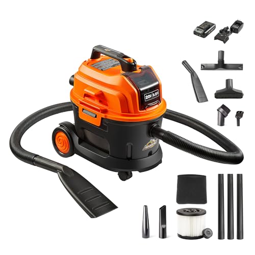 Image of Armor All 2.5 Gallon Max 20V Cordless Wet /Dry Shop Vacuum - DAA202W 0901 | Cordless Convenience, Powerful Wet /Dry Cleanup, Built for Auto Detailing, Portable Everyday Cleaning, Grab-and-Go Design