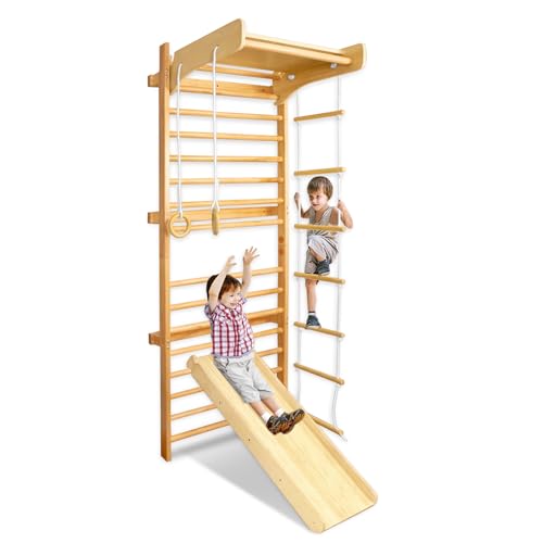 AufuN Sprossenwand Turnwand Gym Klettergerüst Holz， Klettergerüst...