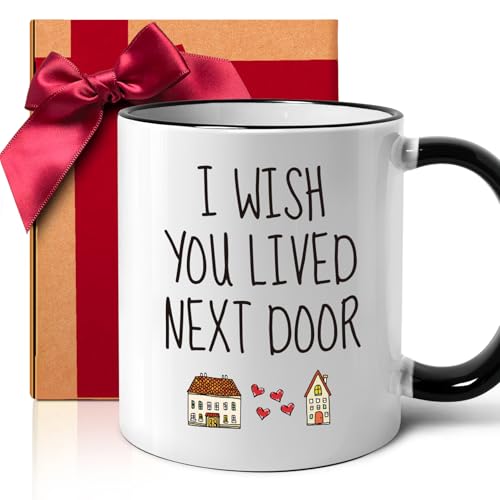 ZWV Funny Best Friend Mug Gifts for Women I Wish You Lived Next Door mug Christmas Birthday Friendship Mugs Gift for Her Him Mom Sister Coworkers Nurse Clients Employee Teacher Bestie -171