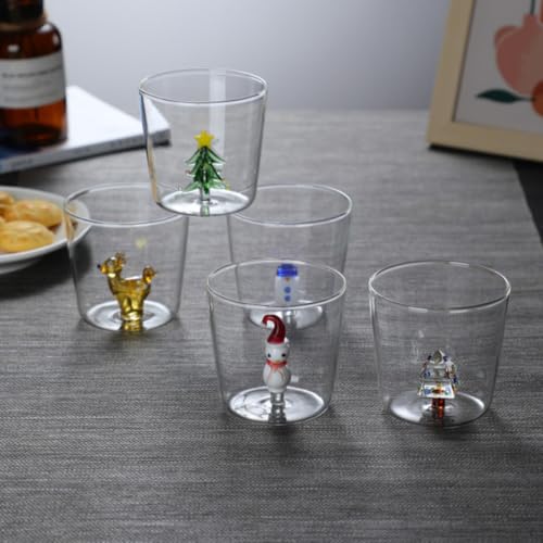 Copa multifunción de borosilicato con figura 3D para mesa navideña 6